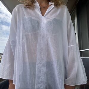 Valentino Sheer White Blouse